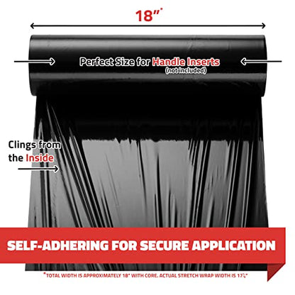 40 Pack Stretch Wrap 18 Inch 80 Gauge Shrink Wrap Black (1100 Sq Ft)