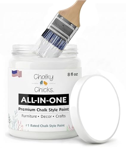 Powdered Snow 8 Fl Oz Chalk Paint for Furniture All in One