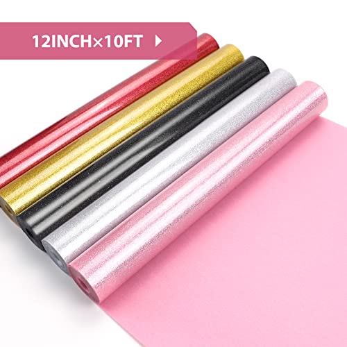 Glitter HTV 12" x 10ft Pink Glitter HTV Heat Transfer Vinyl