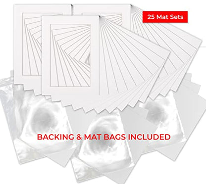 5x7 Mat for 8.5x11 Frame (25 Count)