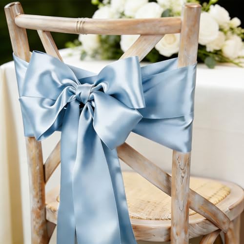 Light Blue Satin Ribbon 4 Inch x 10 Yards Double Faced