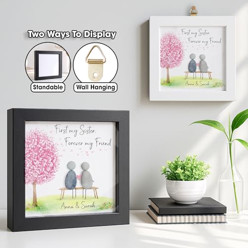 Personalized Sisters Pebble Art Frame