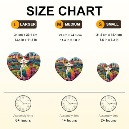 Mosaic Meadow Cat Puzzles Adults Gifts for Women Men Wooden 225 Pieces 13.4 x 11.5in