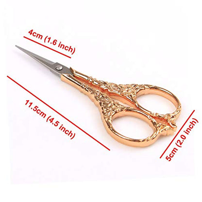 Vintage European Style Scissors Stainless Steel for Cross Stitch Cutting Embroidery Sewing Handcraft Craft Art Work DIY Tool