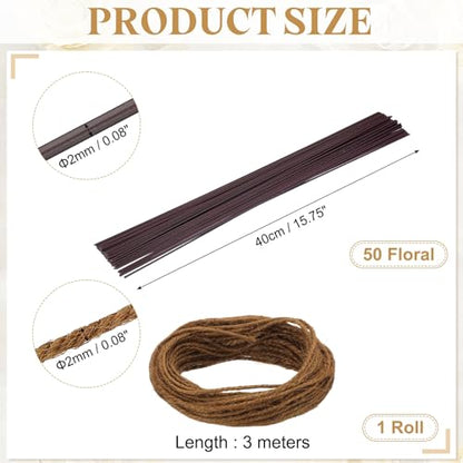 50Pcs 2 Gauge Floral Wire (50 Count)