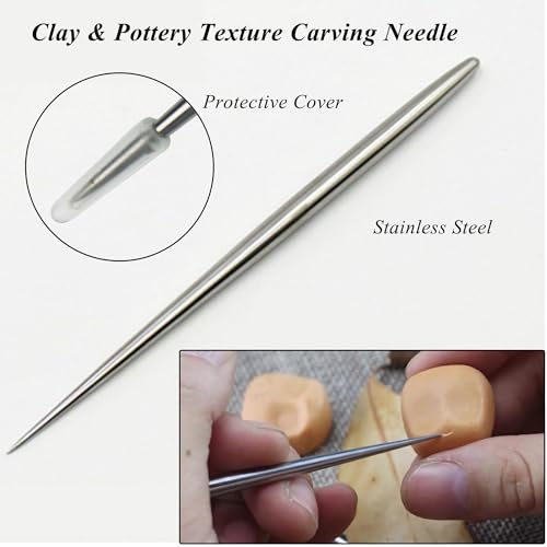 4 PCS Clay Needle Tools Sculpting Ceramics Pottery Carving Tools for Model Clay Supplies (4 Count)