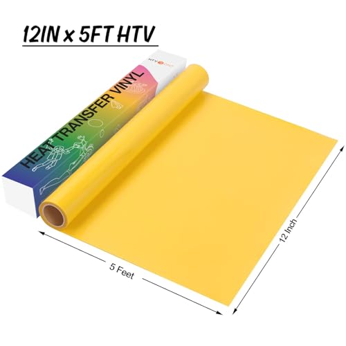 Yellow 12" x 5ft HTV Vinyl Rolls (5 Foot)