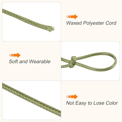 Waxed Cord 2mm Waxed Polyester Cord 98 Yard Wax String for Bracelet Making