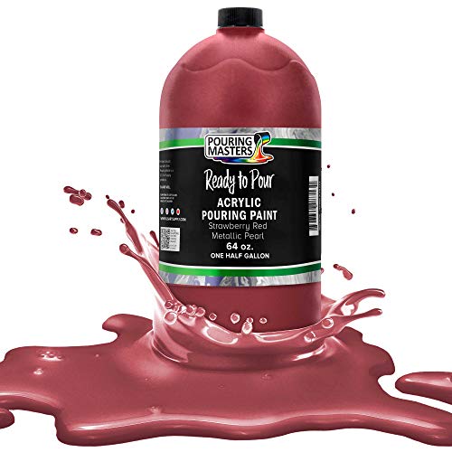 Pouring Masters Strawberry Red Metallic Pearl Ready to Pour Acrylic Pouring Paint (64 Fl Oz)
