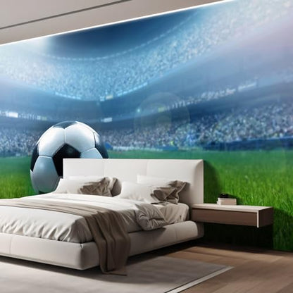 Close Up of a Football Ball on a Full Stadium Removable Wall Mural