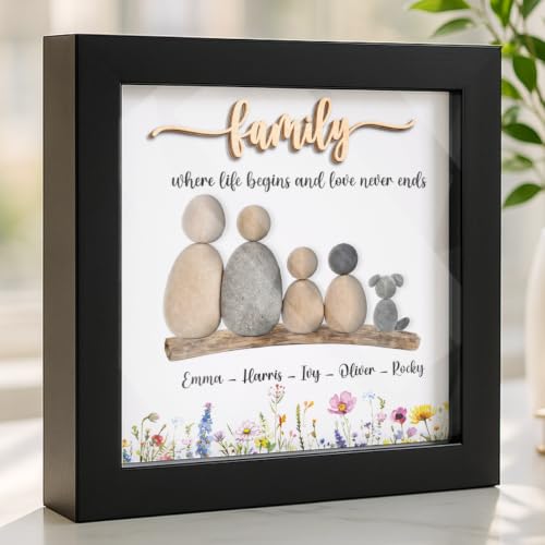 Personalized Family Pebble Art Wooden Plaque