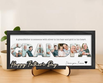 Photo Decorative Plaque Personalized Dad Gifts for Fathers Day from Daughter Son