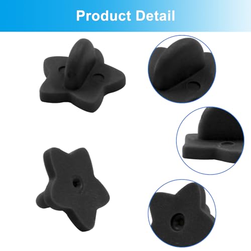100 Pack Black Star Shape Rubber Pin Backs