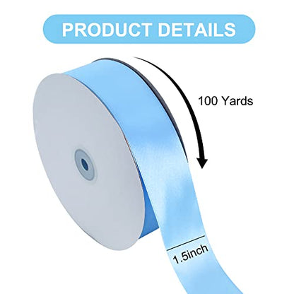 100 Yard Light Blue Satin Ribbon 1 (300 Foot)