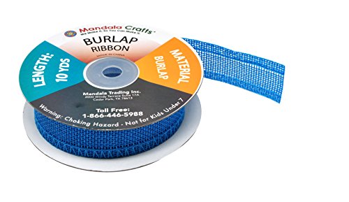 1 Inch Wide Sky Blue Burlap Ribbon for Crafts