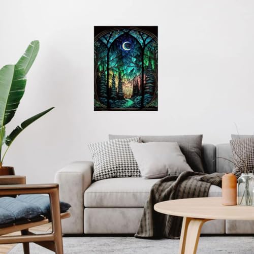 Starry Night Stamped Cross Stitch Kits for Beginners Adults