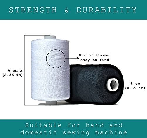 Black & White Sewing Thread (18000 Foot)
