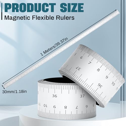 1 Pcs 39.37 Inch Magnetic Ruler Flexible Tape Magnetic Tape Measure with Both Inches and Centimeters