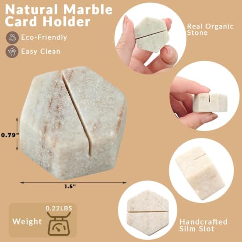 Marble Hexagon Place Card Holders (4 Count)
