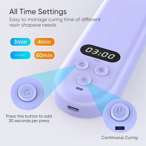 34 LEDs Cordless UV Light for Resin with LCD Timer Display