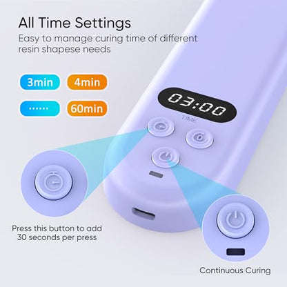 34 LEDs Cordless UV Light for Resin with LCD Timer Display