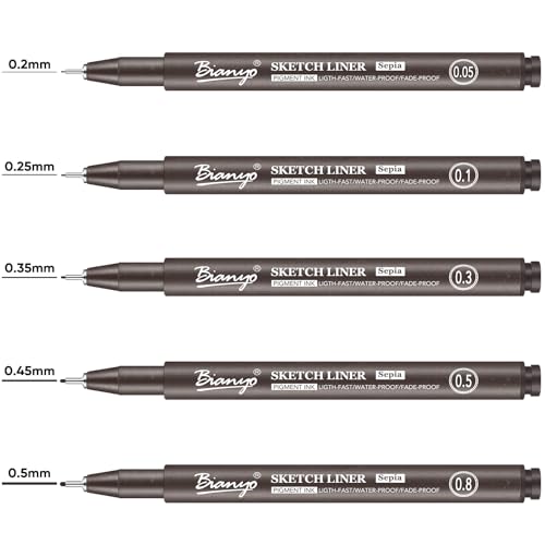 Sepia Tone Art Pen Set (5 Count)