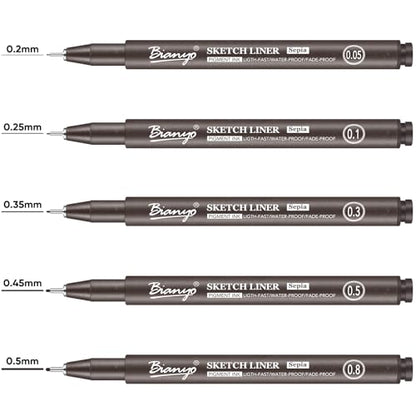 Sepia Tone Art Pen Set (5 Count)