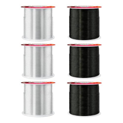 20 Gauge Silver Tone Black Anodized Aluminum Craft Wire