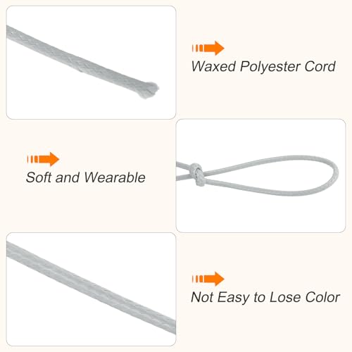 Waxed Cord 2mm Waxed Polyester Cord 98 Yard Wax String for Bracelet Making