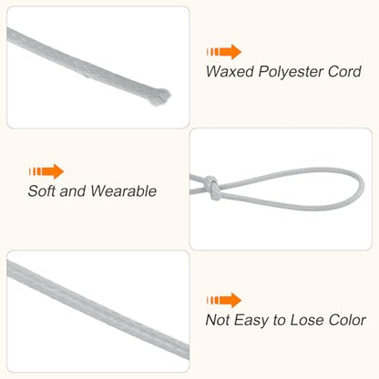 Waxed Cord 2mm Waxed Polyester Cord 98 Yard Wax String for Bracelet Making
