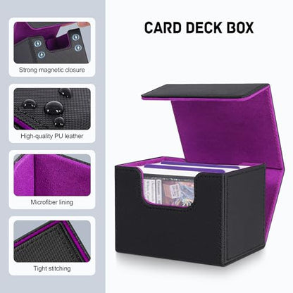 4PCS MTG Deck Box Holds 120+ Single Sleeved Cards Commander Deck Box (4 Count)