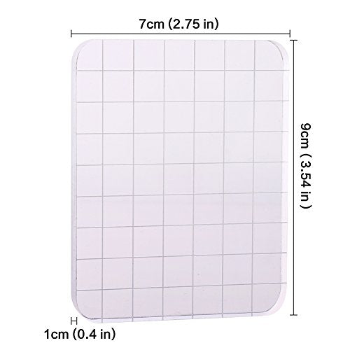 Clear Stamp Block Transparent Acrylic Block with Grid and Grip for Stamping Scrapbooking Craft Making