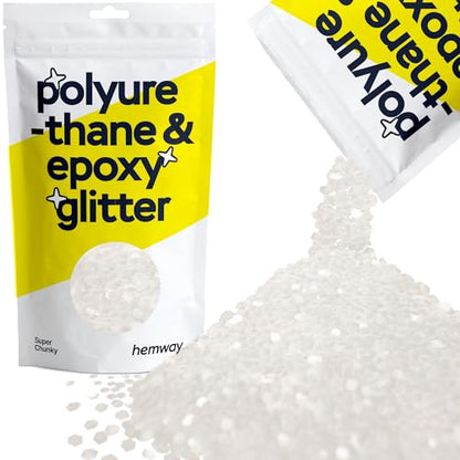 Resin Glitter White Iridescent 100g Super Chunky (3.5 Ounce)