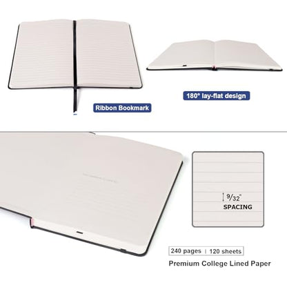 6 Pack Lined Journal Notebooks for Work (6 Count)