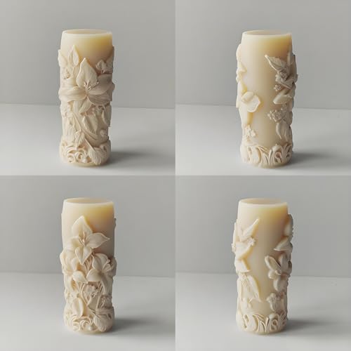 Elegant Lily Embossed Candle Molds for Candle Making