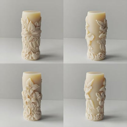 Elegant Lily Embossed Candle Molds for Candle Making