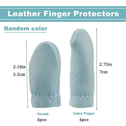4 Pairs Leather Finger Protector Leather Thimble
