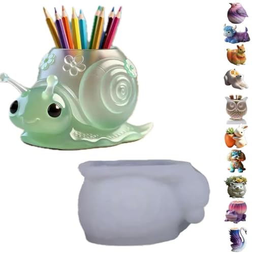 Animal Resin Molds Silicone 3D Cute Snail Epoxy Resin Plaster Candle Holder Wax Molds for Candle Making