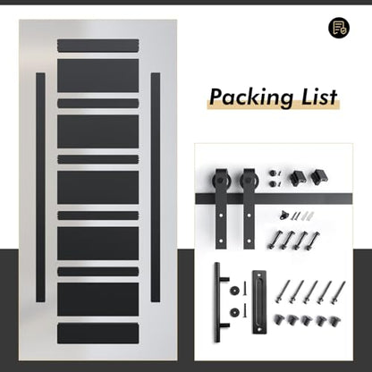 36x84 inch Black Barn Door with 6.6FT Hardware Kit