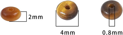 Natural Yellow Tiger Eye Disk Stone Beads 4x2mm 160pcs Rondelle Loose Semi Gemstone Beads for Jewelry Making Design