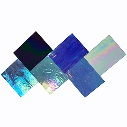 6 Sheets 7 1 2 x 6 inch Iridescent Stained Glass Sheet Variety Pack (6 Count)