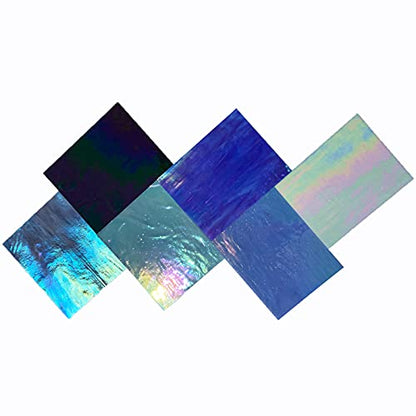 6 Sheets 7 1 2 x 6 inch Iridescent Stained Glass Sheet Variety Pack (6 Count)