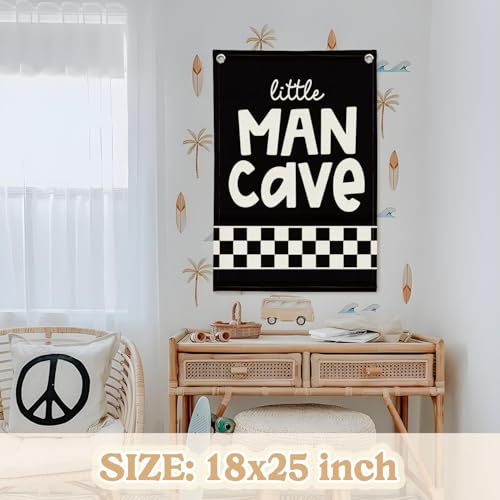 Little Man Cave Boys Room Wall Decor Banner
