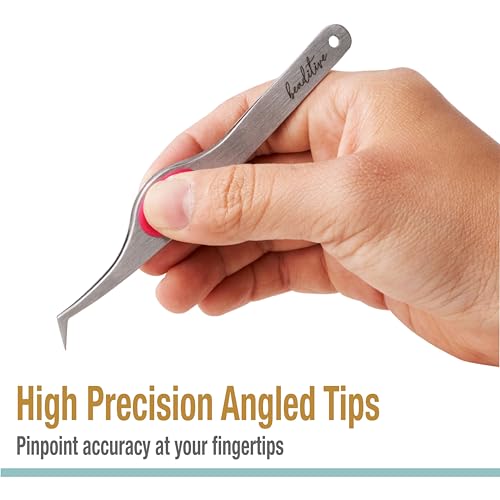 High Precision Angled Tip Tweezers with Cushion Grip