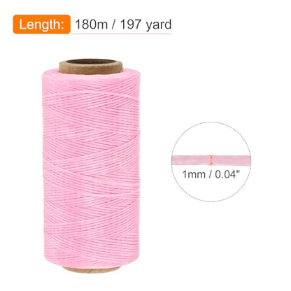 Waxed Thread 197 Yard 1mm 210D Flat Wax Thread Polyester Waxed String for Leather Sewing Hand Weaving Book Binding Home Decoration