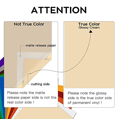 Glossy Beige Permanent Vinyl 12 Pack 12"x12" Compatible with Cricut