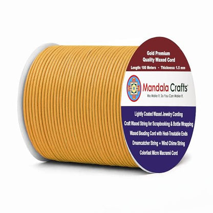 1.5mm Gold Waxed Cord (327 Foot)