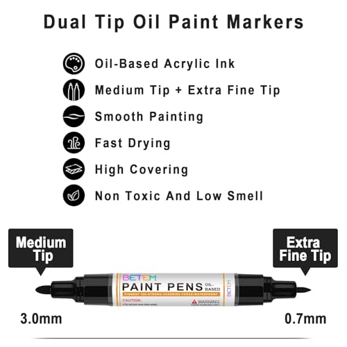 4 Oil Based Black White Paint Pens (4 Count)