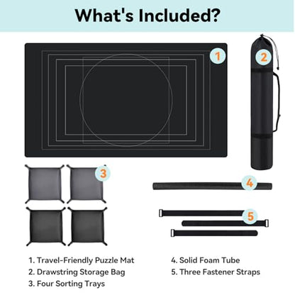 46” x 26” Puzzle Mat with Drawstring Storage Bag Up to 1500 Pieces (1500 Count)