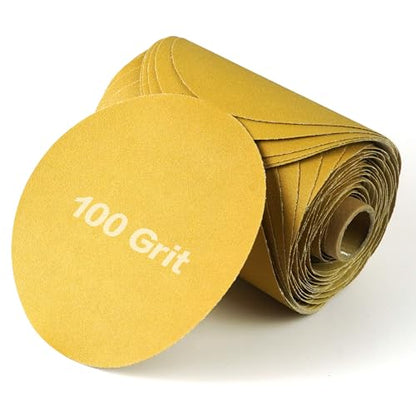 PSA Sanding Discs 6 Inch Adhesive Backed Sandpaper 100 Pack 100 Grit Self Adhesive Sanding Discs for DA Sander Self Stick for Wood (100 Count)